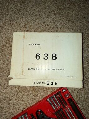 stock no. 638 46 pcs. harmonic balancer set. Missing 4 pieces